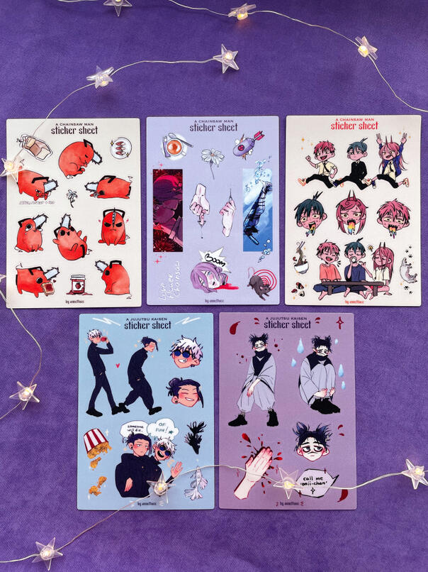 CSM & JJK sticker sheets